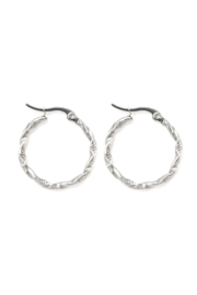 Silver twisted hoops (30mm)
