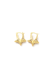 Golden big star hoops