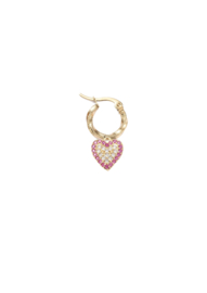 Golden pink bling stones heart