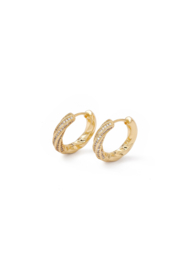 Golden twisted glitter hoops