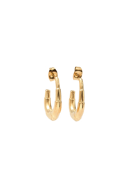 Golden bamboo stud hoops