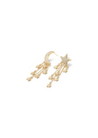 Golden moon star chain earrings
