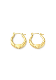 Golden heart wrap hoops