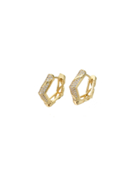 Golden bling triangle hoops