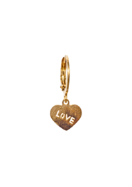 Golden love heart earring