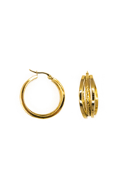 Golden three ring hoops