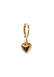Golden heart with dots earring
