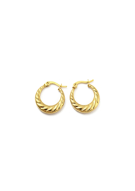 Golden big stripes hoops