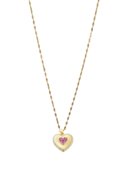 Golden pink bling heart