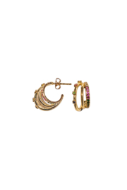 Golden double ring color hoops