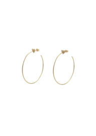 Golden heart stud ring hoops