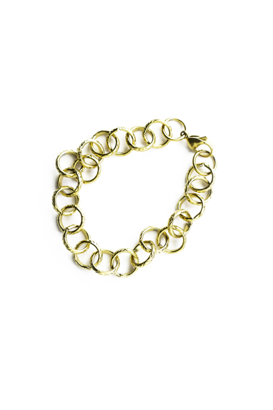 Golden round chain big bracelet