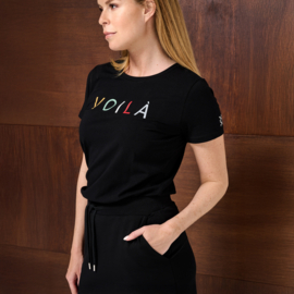 Tee black met print