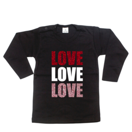 Longsleeve - LOVE LOVE LOVE - valentijnsdag