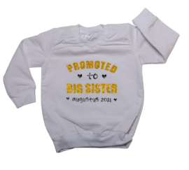 Sweater 'promoted to big sister' + datum