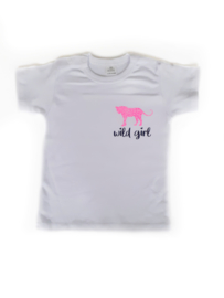 Shirtje - luipaard neon roze - wild girl