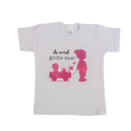 Shirtje 'ik word grote zus' met silhouet