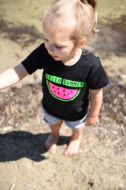 Shirtje - hello summer met watermeloen - neon groen en roze