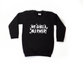 Sweater 'no girls allowed' met verfspetters