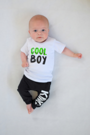 Shirtje - cool boy - met zebra neon groen print