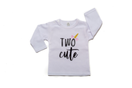Longsleeve - Verjaardagsshirt - two cute - 2 jaar - unicorn thema