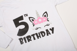 Verjaardagsshirt - unicorn thema