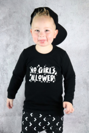 Sweater 'no girls allowed' met verfspetters