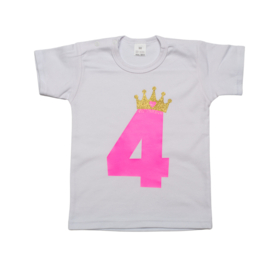 Verjaardagsshirt - met kroontje - prinsessen thema