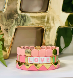 Pastel roze armband set