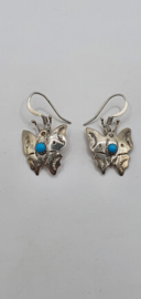 Stirling zilver oorbellen, Turquoise steentje