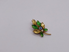 Broche met groen en geel VERKOCHT