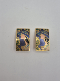 Vintage emaille oorclips VERKOCHT 