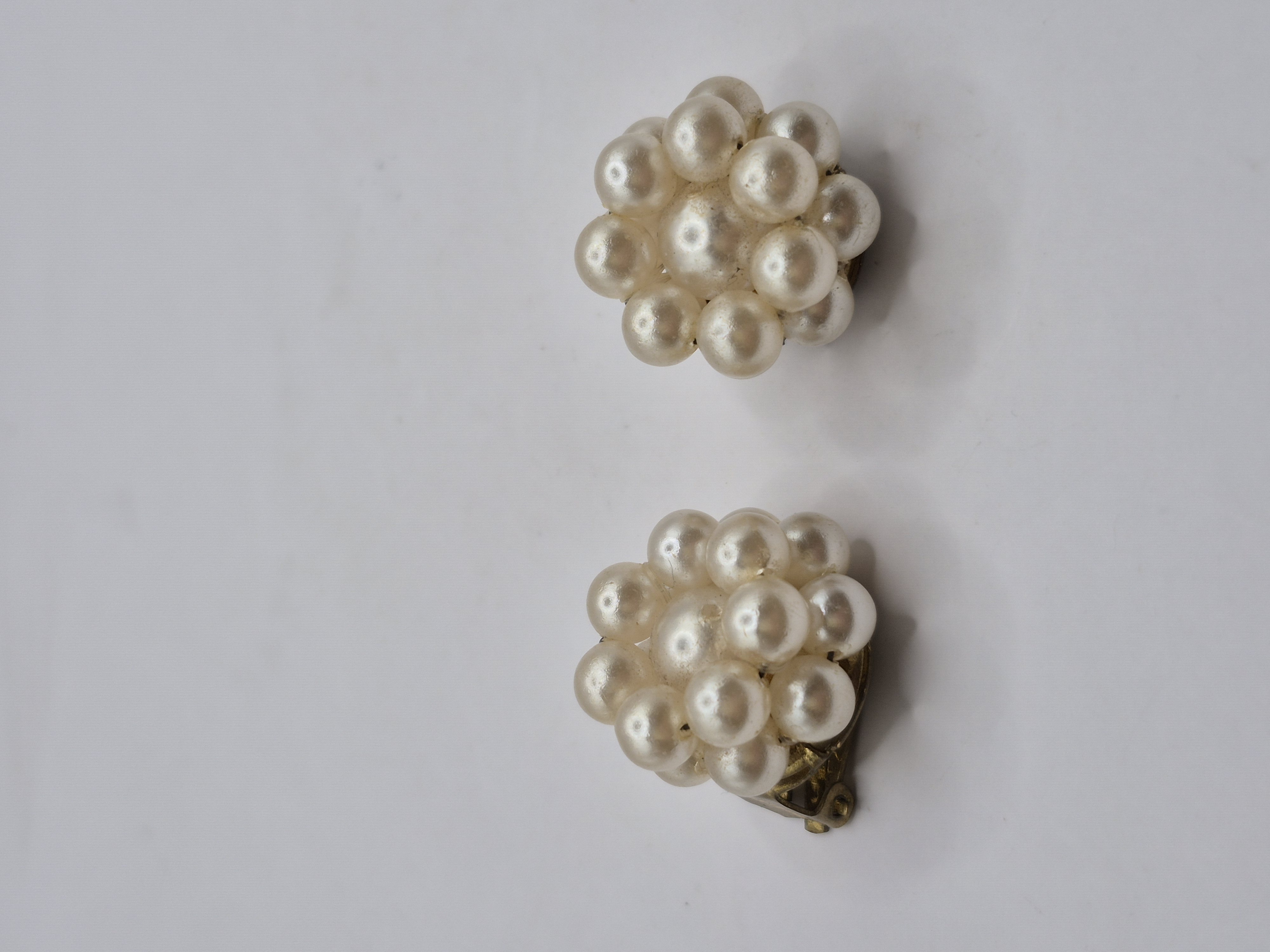 Vintage oorclips met pareltjes