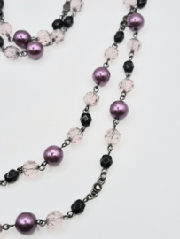 Ketting met paarse kralen