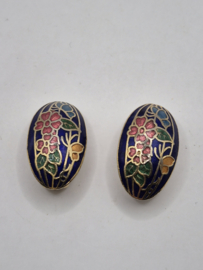 Vintage cloisonne oorclips
