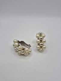 Vintage oorclips met parels