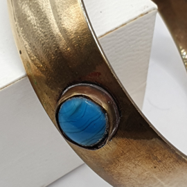 Messing armband met Turquoise stenen