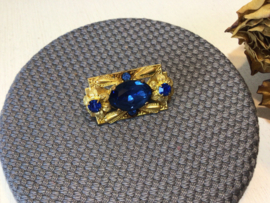 Broche met blauwe kristal VERKOCHT