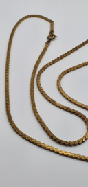 Platte slangenketting goudkleurig  VERKOCHT