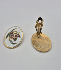 Vintage emaille oorclips