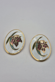 Vintage emaille oorclips