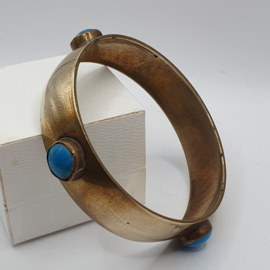 Messing armband met Turquoise stenen
