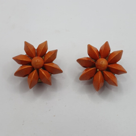 Retro houten oorclips