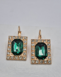 Oorbellen met Faux Emerald VERKOCHT 