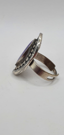 Zilveren ring met paarse steen VERKOCHT