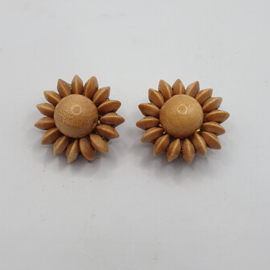 Retro houten oorclips