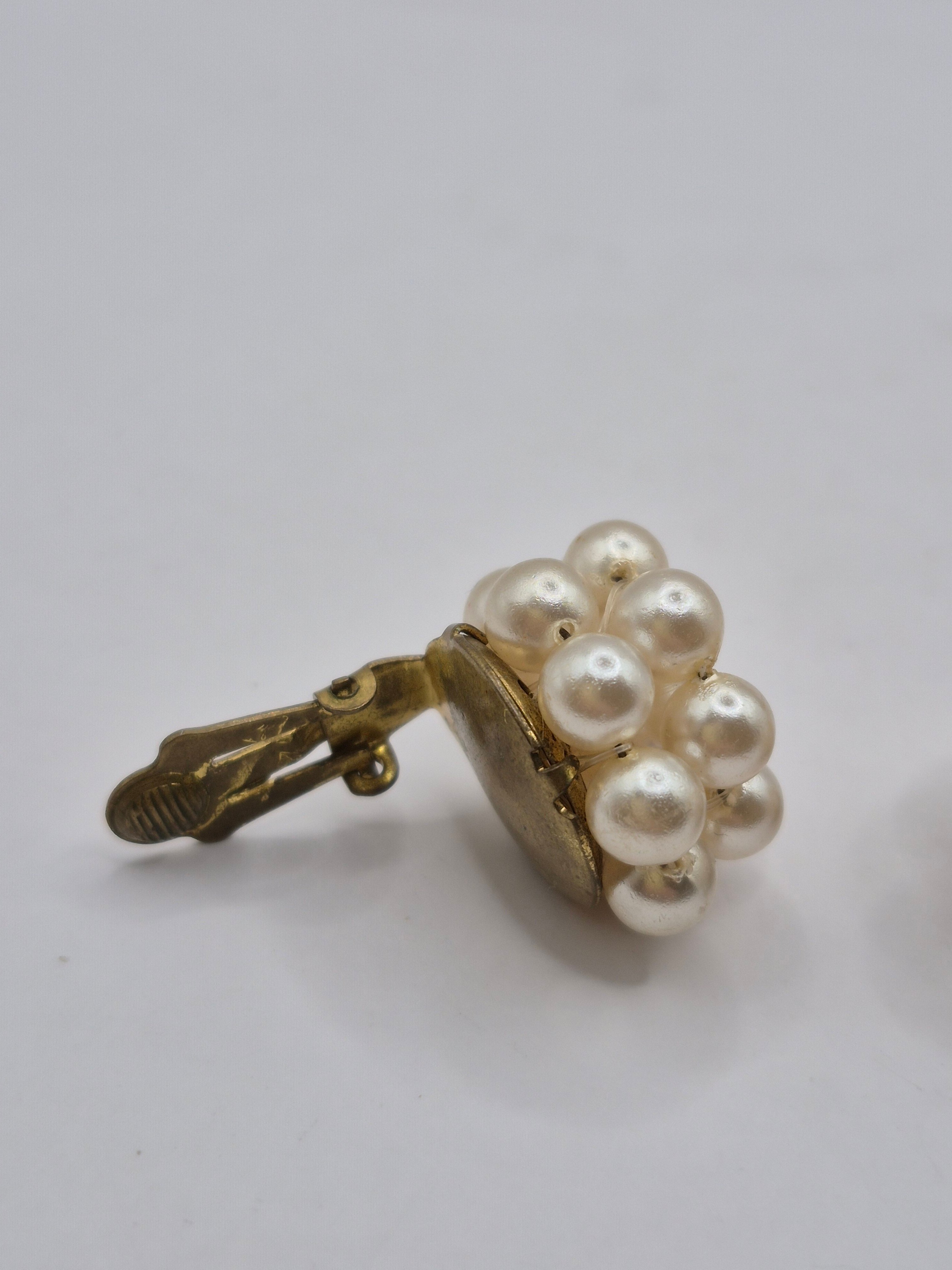 Vintage oorclips met pareltjes