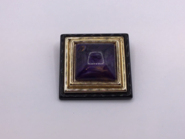 Vierkante paarse broche VERKOCHT