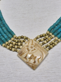 Boho ketting met olifant hanger