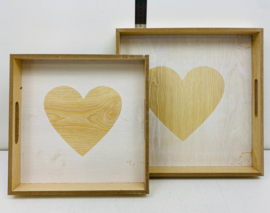 Houten dienblad vierkant mix